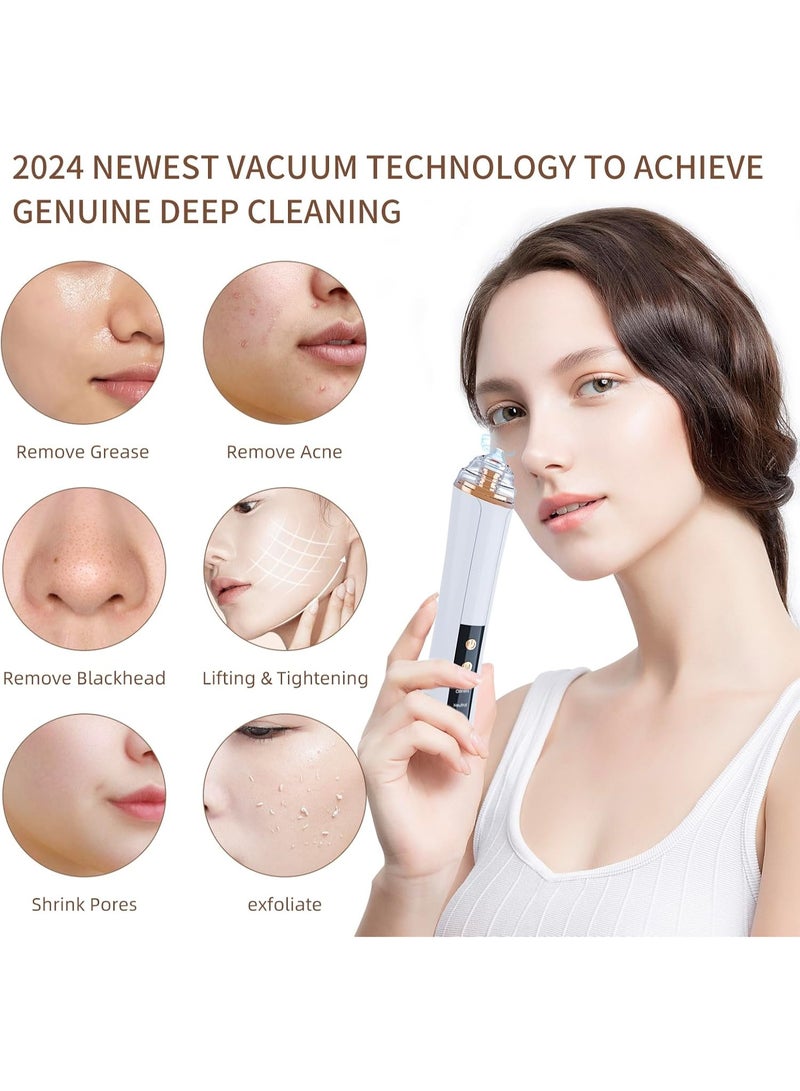 general Blackhead Remover Pore Vacuum,Facial Pore Cleaner-6 Suction Power,3 Adjustable Suction Levels,USB Rechargeable Blackhead Vacuum Kit Electric Acne Extractor Tool for Women & Men (White) - Image 2